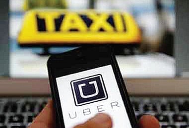 Uber's app as seen on a mobile phone.