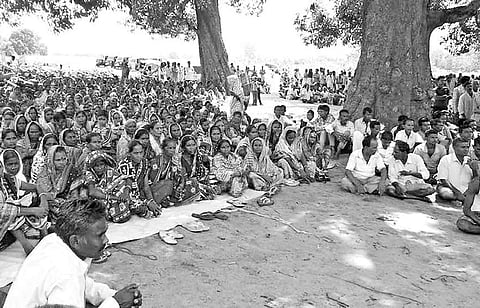 Villagers at the meeting against Manibhadra project in Barmul | EXPRESS