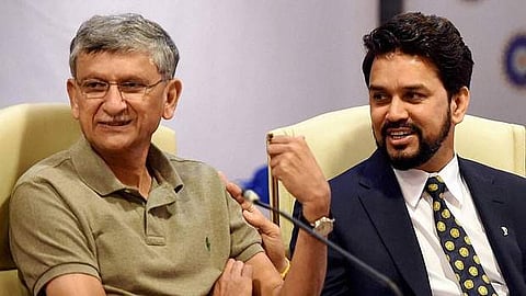 BCCI president Anurag Thakur along with BCCI secretary Ajay Shirke during a press conference in Mumbai | File Photo/PTI