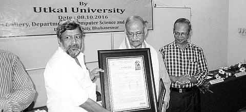 Prof Prasanta Pattanaik being conferred with 'Honoris Causa' by VC Ashoka Kumar Das | Express