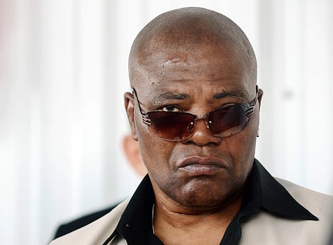 Former professional boxer Aaron Pryor peers out at the crowd at the International Boxing Hall of Fame induction ceremony in Canastota | AP