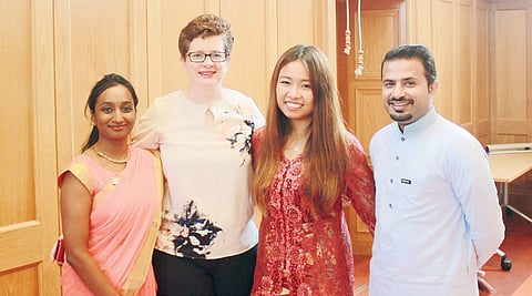 Shilpika with her friends in Ireland