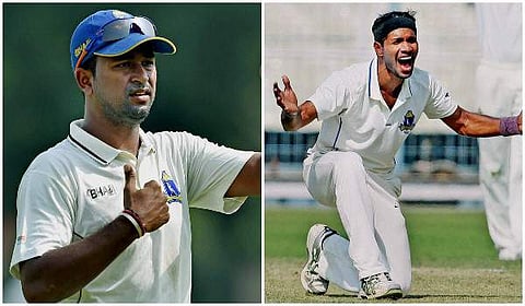 Bengal players Ashok Dinda and Pragyan Ojha. | Express Photo Service
