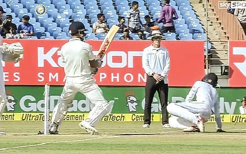 Video grab showing Virat Kohli’s unfortunate dismissal