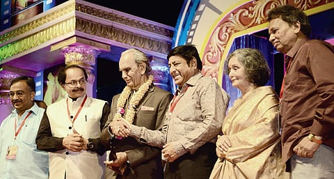 Film editor Suresh Urs, filmmaker Nagathihalli Chandrasekhar, music director Rajan, actor Basanth Kumar Patil, actor Harini and writer Baraguru Ramachandrappa were given lifetime achievement awards du