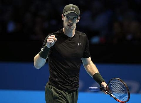 Britain's Andy Murray celebrates winning a point during the ATP World Tour Finals singles tennis match against Kei Nishikori of Japan.(Photo | AP)