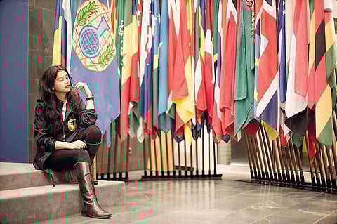 FLAG STAFF: Nabila Jamshed at a United Nations conference centre