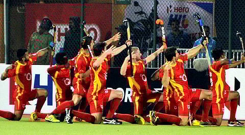Ranchi Rays celebrating after scoring a goal (File|PTI)