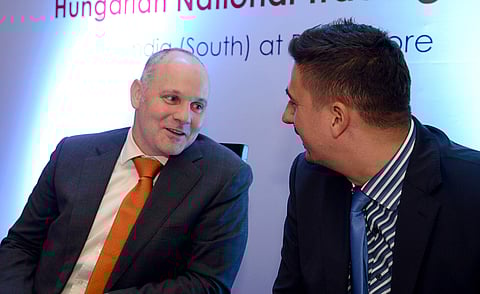 (L) Hungarian Consul General Norbert Révai-Bere with Zoltan Szekeres, Asia Director of HNTH | pushkar V