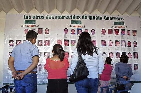 The photographs of the missing in Guerrero State, Mexico Tuesday November 22. (File Photo | AP)