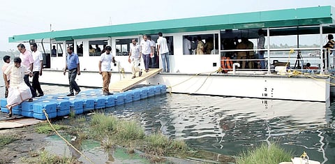 Trial run of India‘s first solar ferry ‘Aditya’ at Aroor | Express