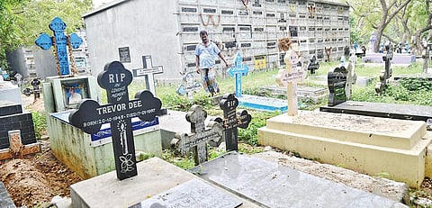 The multi-tier vault system in the Kilpauk cemetery, which reached its full capacity recently. | P Jawahar