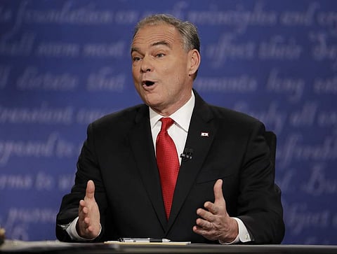 Democratic vice presidential candidate Tim Kaine adopted a more aggressive approach as he interrupted Mike Pence and the moderator on several occasions. (Photo | AP)