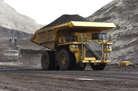 A mining dumper truck.