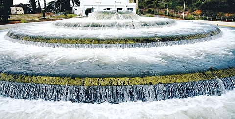 Water is exposed to air for oxidation to kill the bacteria using a Cascade Aerator DJ Halli