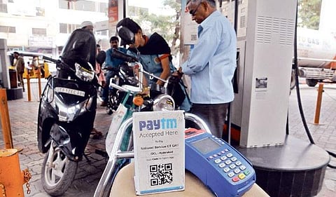 A petrol pump in Hyderabad accepting payment from the wallet app | Sayantan Ghosh