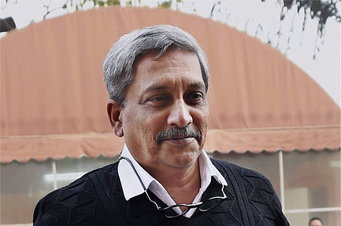 Defence Minister Manohar Parrikar at Parliament House in New Delhi.(Photo| PTI)