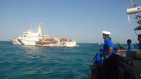 Tamil Nadu trawlers being intercepted by the Sri Lankan navy in Sri Lankan waters.