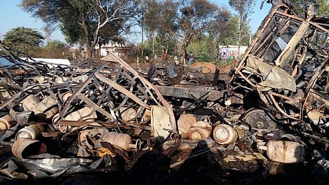 Site of the LPG gas cylider explosion