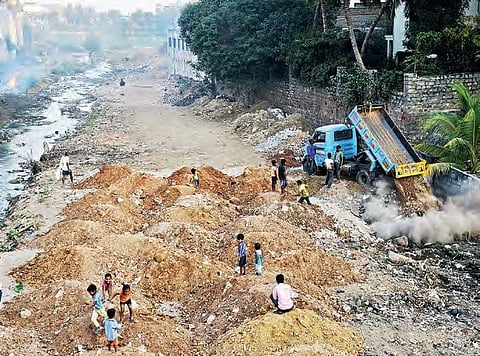 Land near Banjara lake where construction waste has been dumped | R Satish Babu