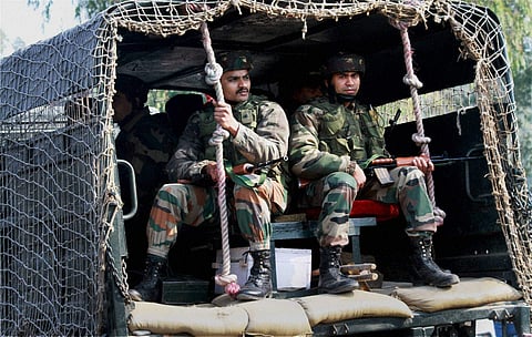 Quick Reaction Team QRT personnel at 16 Corps headquarters during the search operations following Nagrota Army camp attack in Jammu. | PTI