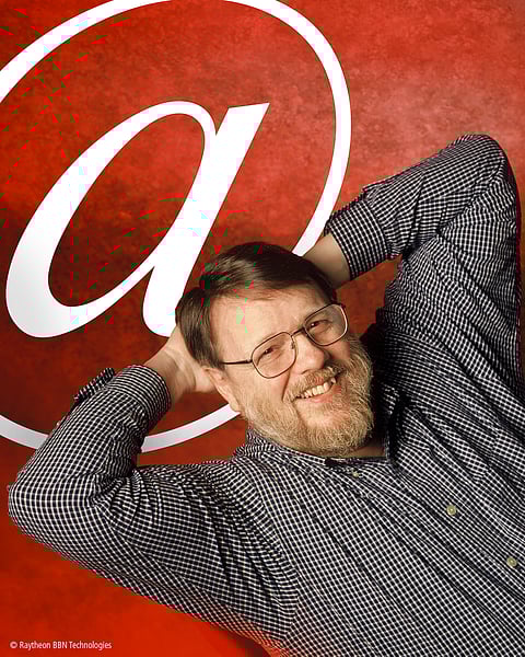 An undated photo provided by Raytheon BBN Technologies shows Raymond Tomlinson. Tomlinson, the inventor of modern email and selector of the "@" symbol, has died. Raytheon Co., his employer, on Sunday, March 6, 2016, confirmed his death; the details were