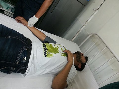 JNU student Kanhaiya Kumar being hospitalised after his health deteriorated due to the prolonged hunger strike. | (Photo | JNU Students Media Cell)