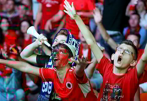 Albanian soccer fans celebrate after their country won the Group A match against Romania, in Tirana, Albania Sunday, June 19, 2016. Albania kept its hopes of qualifying for the round of 16 alive with a 1-0 victory over Romania on Sunday, a result that eli
