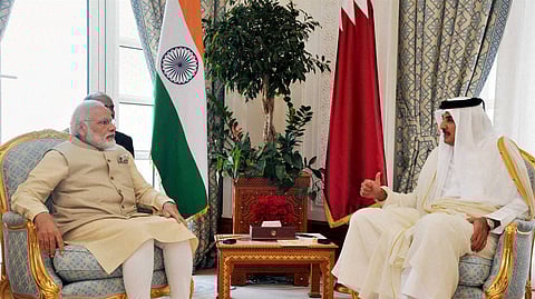 PM Modi and Emir of Qatar Sheikh Tamim bin Hamad Al-Thani
