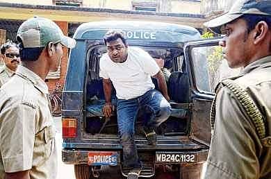 File pic of Kharagpur strongman Srinivas Naidu coming out of prison for his role in attack on rival Rambabu. | EPS