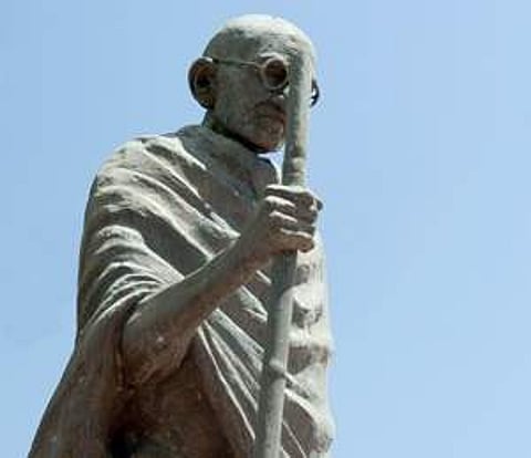 Mahatma Gandhi statue in Mullaitivu town. (File Photo)