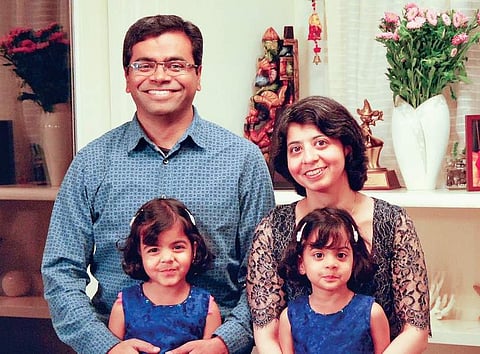 Kiran Bhat with family. (File photo)