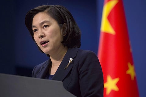 In this Wednesday, Jan. 6, 2016, file photo, Chinese Foreign Ministry spokeswoman Hua Chunying speaks during a briefing at the Chinese Foreign Ministry in Beijing, China. | AP
