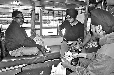 Passengers being served food in the special train on Sunday | Express