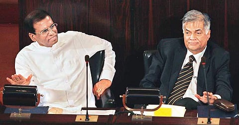 Maithripala Sirisena and Ranil Wickremesinghe