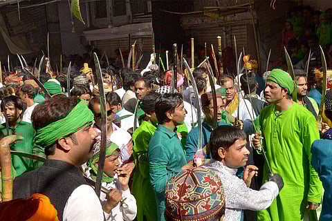 Muslim devotees participate in procession on Muharram. Image used for representational purposes only. (File | PTI)