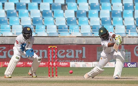 Asad Shafiq of Pakistan bats during the Test cricket match between Pakistan and Sri Lanka at Dubai International Cricket Ground in Dubai on October 10, 2017. |AFP