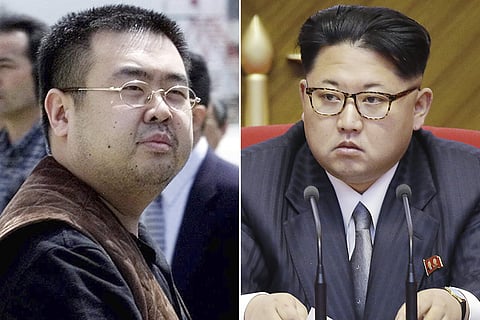 This combination of file photos shows Kim Jong Nam, left, exiled half-brother of North Korea's leader Kim Jong Un, in Narita, Japan, on May 4, 2001, and North Korean leader Kim Jong Un on May 9, 2016, in Pyongyang, North Korea. (Photo| AP)
