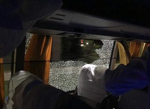 Coach Darren Lehman was injured in the hand by the stone thrown by an unknown bystander when the team was being driven back to its hotel. | Picture Courtesy: @AaronFinch5