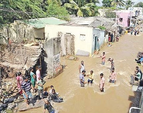 Veerabhadra colony in Chittoor submerged after heavy rains | Express