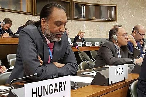 Permanent Representative of India to the Conference on Disarmament Amandeep Singh Gill told the UN General Assembly yesterday. (Photo | India at CD, Geneva Permanent Representative of India to the Conference on Disarmament Amandeep Singh Gill told the UN