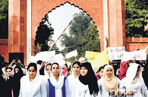 AMU students protest against media over library controversy coverage