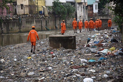 City civic body Bruhat Bengaluru Mahanagara Palike along with the National Disaster Rapid Force and the State Disaster Rapid Force intensified the search and rescue operation in the city. (Express Photo Service)