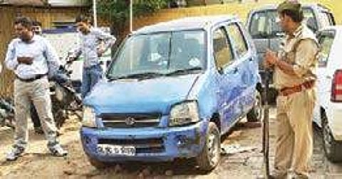 Delhi CM Arvind Kejriwal’s car that was stolen two days ago was found abandoned at Mohan Nagar area in Ghaziabad on Saturday | Express