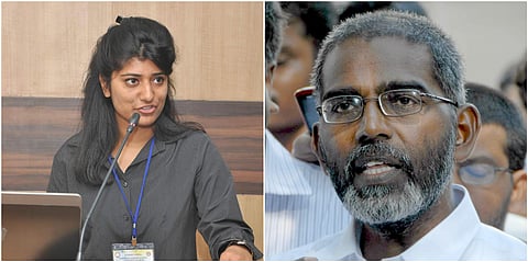 Shweta Kothari (left | Facebook Photo) and SP Udayakumar (right | Express Photo)