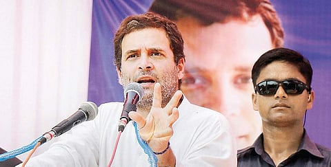 Rahul Gandhi at a roadshow in Vadodara on Tuesday. (File photo)