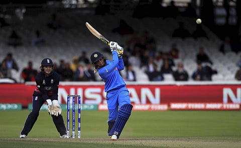 India's Veda Krishnamurthy bats during the ICC Women's World Cup 2017 final match between England and India.|PTI