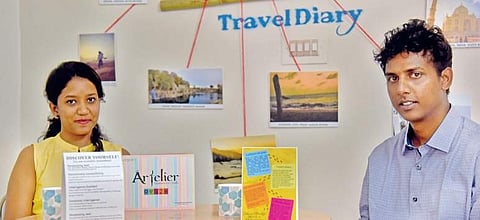 Founders of the cafe Priyanka M B and Nithish Meti at Inspiron, Cafe Atrelier, which will be inaugurated on Monday | Nagaraja Gadekal