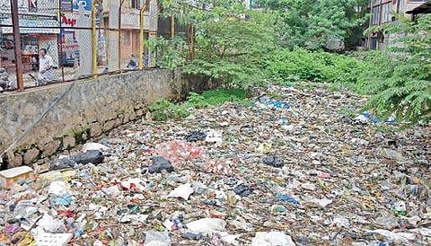 The waste clogged Amayizhanjan canal B P Deepu