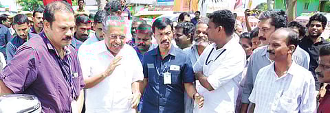 Chief Minister Pinarayi Vijayan arriving at St John’s Attamangalam church in Kumarakom to inaugurate the Responsible Tourism Mission of the state government | Express